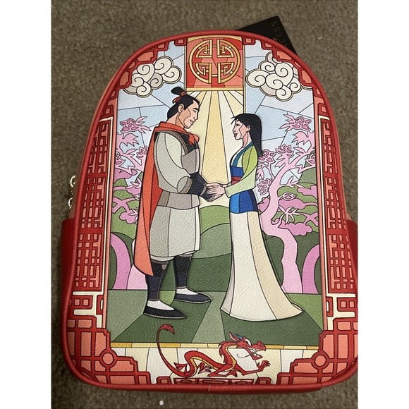 Disney Princess Mulan Stained Glass Exclusive Loungefly Mini Backpack